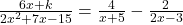\frac{6x+k}{2x^2+7x-15} = \frac{4}{x+5} - \frac{2}{2x-3}