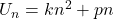 U_n = kn^2 + pn