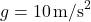 g = 10 \, \text{m/s}^2