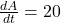 \frac{dA}{dt} = 20