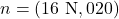 n = (16\text{ N}, 020°)
