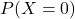 P(X = 0)