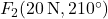 F_2(20\,\text{N}, 210^\circ)