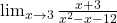 \lim_{x \to 3} \frac{x+3}{x^2-x-12}