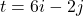 t = 6i - 2j