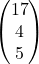 \begin{pmatrix}17 \\ 4 \\ 5\end{pmatrix}