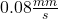 0.08 \frac{mm}{s}
