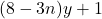 (8 - 3n)y + 1