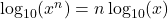 \log_{10}(x^n) = n\log_{10}(x)