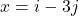 x = i - 3j