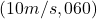 (10m/s, 060°)