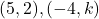 (5, 2), (-4, k)