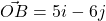 \vec{OB} = 5i - 6j