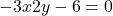-3x 2y - 6 = 0