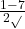\frac{1-7}{2\sqrt{}}