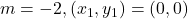 m = -2, (x_1, y_1) = (0, 0)