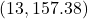 (13, 157.38°)