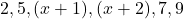 2, 5, (x+1), (x+2), 7, 9