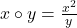 x \circ y = \frac{x^2}{y}