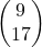 \begin{pmatrix} 9 \\ 17 \end{pmatrix}