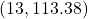 (13, 113.38°)