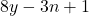 8y - 3n + 1