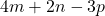 4m + 2n - 3p