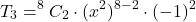 \[ T_3 = ^8C_2 \cdot (x^2)^{8-2} \cdot (-1)^2 \]
