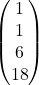 \begin{pmatrix} 1 \\ 1 \\ 6 \\ 18 \end{pmatrix}