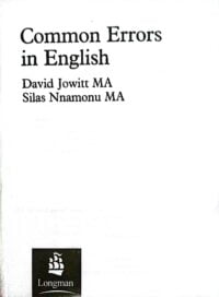 The Common Errors In English By David Jowitt & Silas Nnamonu PDF - Image 2