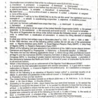 UNIPORT Post UTME Past Questions