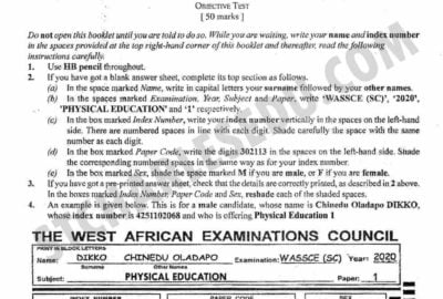 Waec past questions