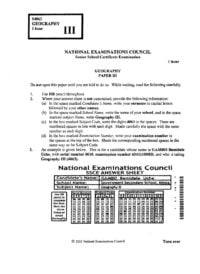 Neco Past Question geography