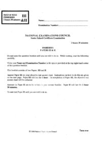 Neco Fishery Past Questions