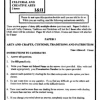 bece cultural and creative art (cca) past questions