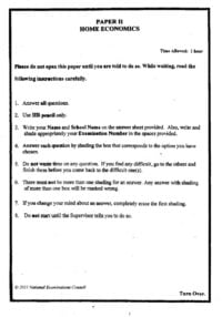 bece home econs questions