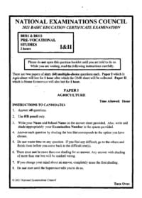 bece agric science past questions