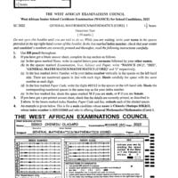 WAEC PAST QUESTIONS AND ANSWERS MATHEMATICS