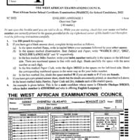 WAEC PAST QUESTIONS AND ANSWERS ENGLISH