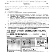 WAEC Past Questions and Answers Chemistry PDF Download