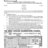 WAEC Past Questions and Answers Physics PDF Download