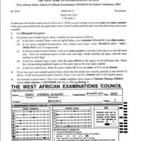 waec biology past questions and answers