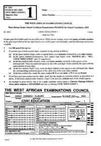 waec past questions civic education