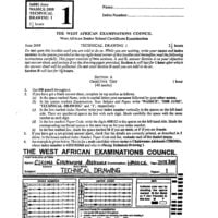 technical drawing waec past question