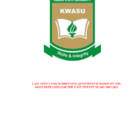 kwasu post utme past questions and answers