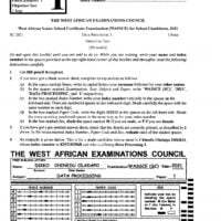 waec data processing past questions and answers