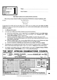 waec data processing past questions and answers