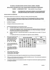 Download 2019 Gifted Common Entrance Past Questions for Gifted Students