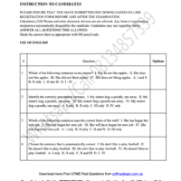 ui post utme past question art roman numeral series
