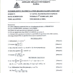 IJMB MATHEMATICS